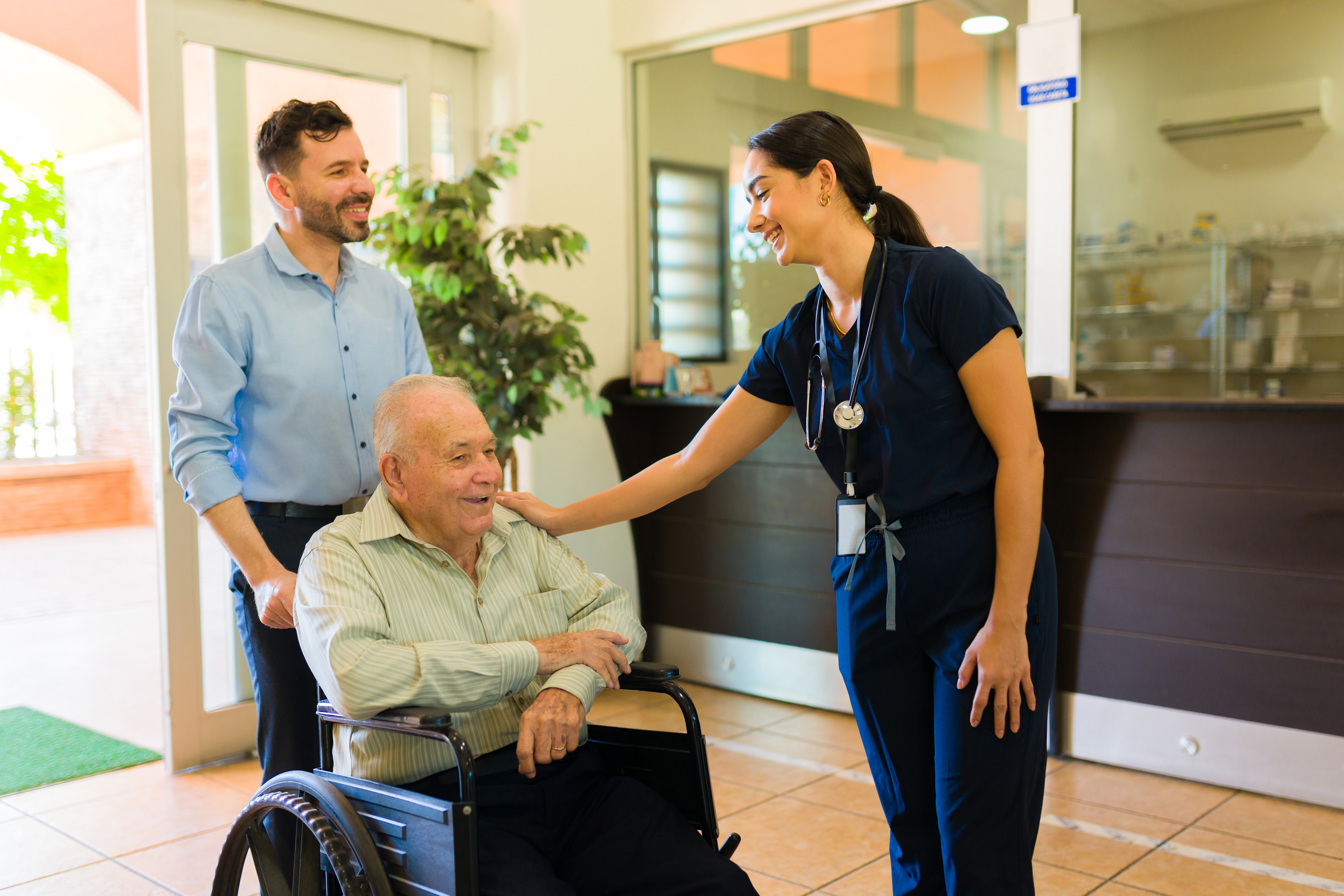 Arriving at an adult day care center