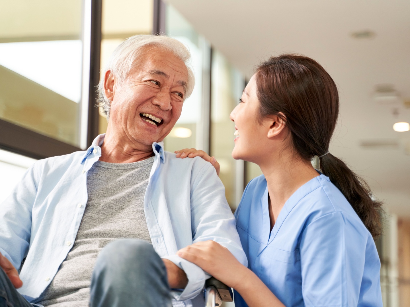 A new participant enjoying their time at an adult day care center