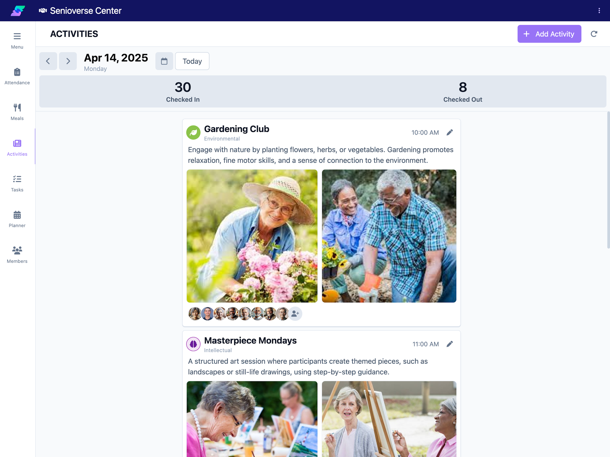 Seniorverse App Screenshot - Member Profile